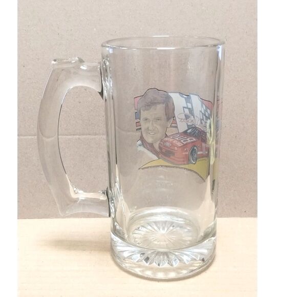 Vintage 1993 Bill Elliott Glass Beer Mug #11 Budweiser Ford Thunderbird NASCAR - Picture 6 of 9